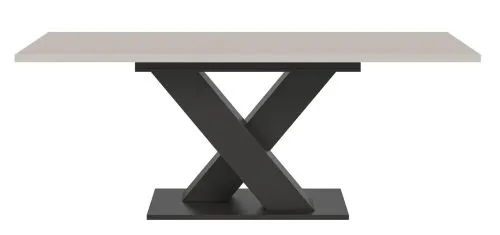 Esstisch Motion 1a | ausziehbar | X-Fuß | grau / Kaschmir | 150(190)x90
