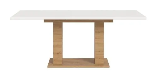 Esstisch Motion 2 | ausziehbar | Doppelsäulen-Fußgestell | Artisan Eiche / weiß | 150(190)x90