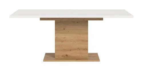 Esstisch Motion 2 | ausziehbar | Säulen-Fußgestell | Artisan Eiche / weiß | 150(190)x90