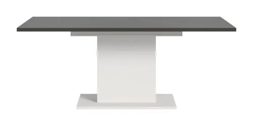 Esstisch Motion 2 | ausziehbar | Säulen-Fußgestell | weiß / grau | 150(190)x90