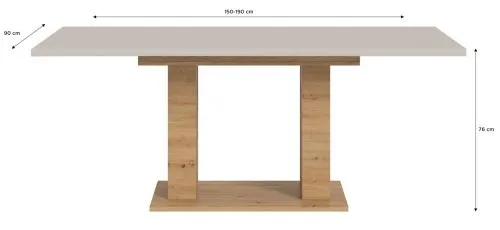 Esstisch Motion | ausziehbar | Kaschmir / Artisan | 150(190)x90