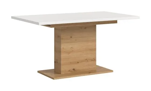 Esstisch Motion | ausziehbar | Säulen-Fußgestell | Artisan Eiche / weiß | 150(190)x80