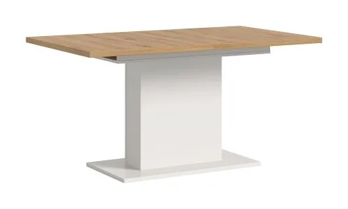 Esstisch Motion | ausziehbar | Säulen-Fußgestell | Artisan Eiche / weiß | 150(190)x80