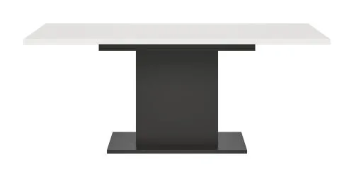 Esstisch Motion | ausziehbar | Säulen-Fußgestell | weiß / grau | 150(190)x90