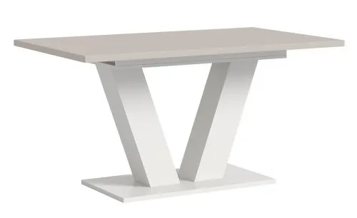 Esstisch Motion | ausziehbar | V-Fuß | weiß / Kaschmir | 150(190)x90