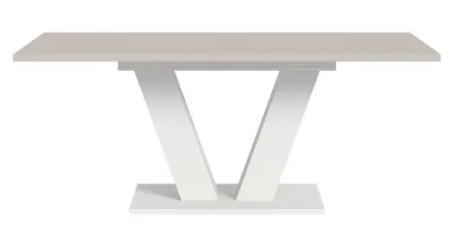 Esstisch Motion | ausziehbar | V-Fuß | weiß / Kaschmir | 150(190)x90