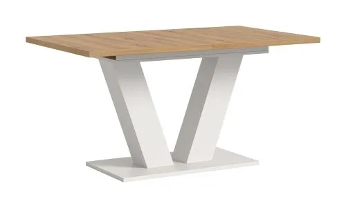 Esstisch Motion | ausziehbar | V-Fußgestell in weiß | Artisan Eiche / weiß | 150(190)x90