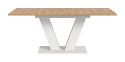 Esstisch Motion | ausziehbar | V-Fußgestell in weiß | Artisan Eiche / weiß | 150(190)x90