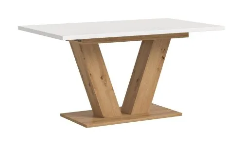 Esstisch Motion | ausziehbar | V-Fußgestell | Artisan Eiche / weiß | 150(190)x80