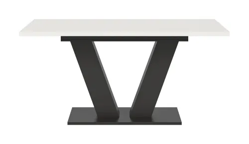 Esstisch Motion | ausziehbar | V-Fußgestell | weiß / grau | 150(190)x90