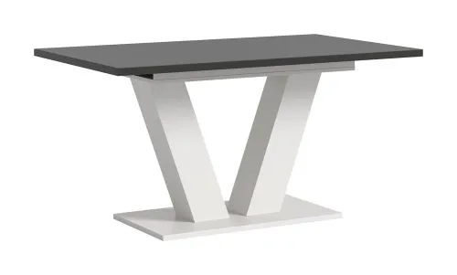 Esstisch Motion | ausziehbar | V-Fußgestell | weiß / grau | 150(190)x80