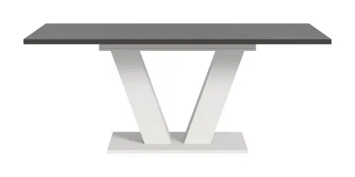 Esstisch Motion | ausziehbar | V-Fußgestell | weiß / grau | 150(190)x80