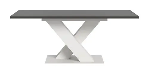 Esstisch Motion | ausziehbar | X-Fußgestell | weiß / grau | 150(190)x90