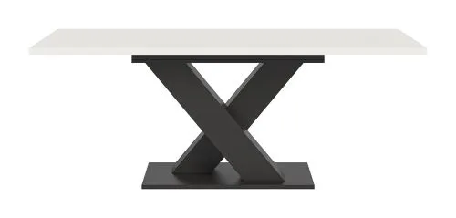 Esstisch Motion | ausziehbar | X-Fußgestell | weiß / grau | 150(190)x90