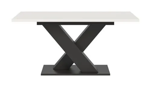 Esstisch Motion | ausziehbar | X-Fußgestell | weiß / grau | 150(190)x90