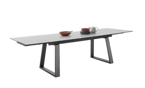 Esstisch Narbonne | grau / schwarz | ausziehbar | 200(300) x 100