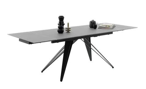 Esstisch Nemuro | grau / schwarz | ausziehbar | 160(240) x 90