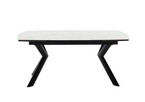 Esstisch Ossana | Creme / schwarz | ausziehbar | 180(260) x 100