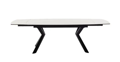 Esstisch Ossana | Creme / schwarz | ausziehbar | 180(260) x 100