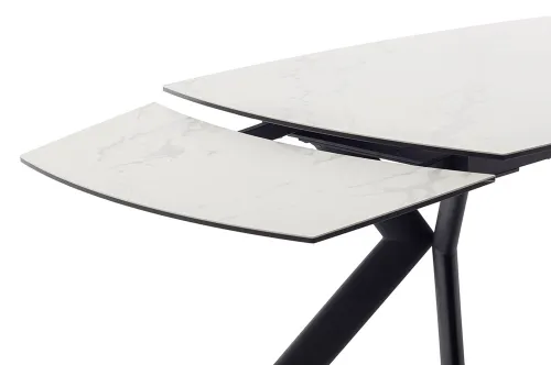 Esstisch Ossana | Creme / schwarz | ausziehbar | 180(260) x 100