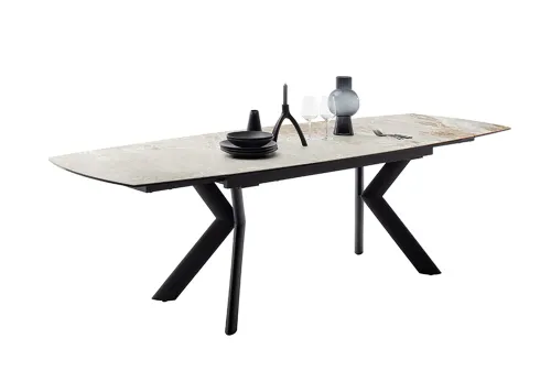 Esstisch Ossana | grau / schwarz | ausziehbar | 180(260) x 100