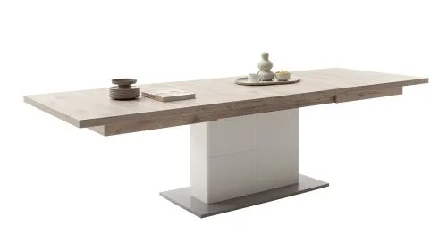 Esstisch Palermo | 180(280)x100 | ausziebar | Soft white / Viking Oak