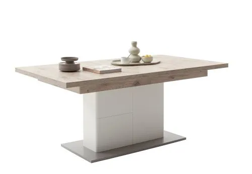 Esstisch Palermo | 180(280)x100 | ausziebar | Soft white / Viking Oak