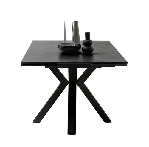 Esstisch Pallini | anthrazit / schwarz | ausziehbar | 90(150) x 90