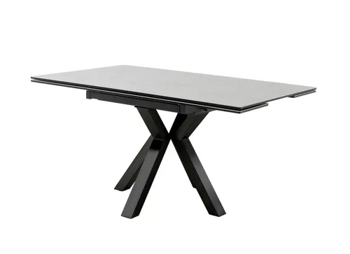 Esstisch Pallini | hellgrau / schwarz | ausziehbar | 90(150) x 90