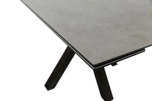 Esstisch Pallini | hellgrau / schwarz | ausziehbar | 90(150) x 90