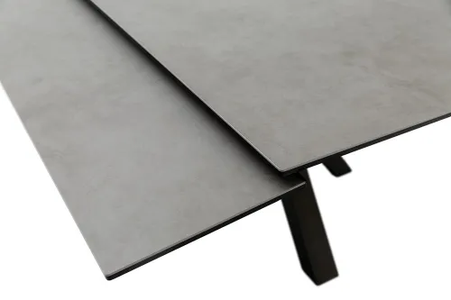 Esstisch Pallini | hellgrau / schwarz | ausziehbar | 90(150) x 90