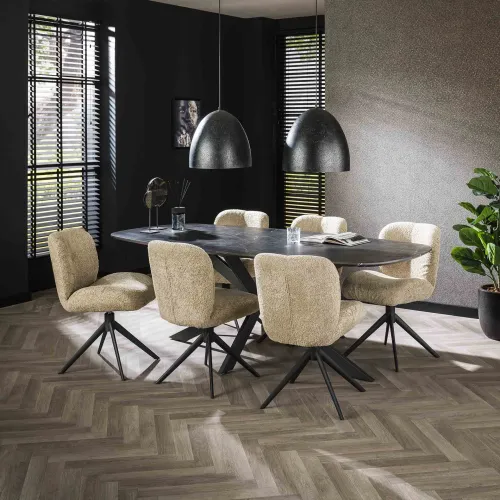 Esstisch Payson oval | Marmor Optik | 180/215 | verschiedene Größen