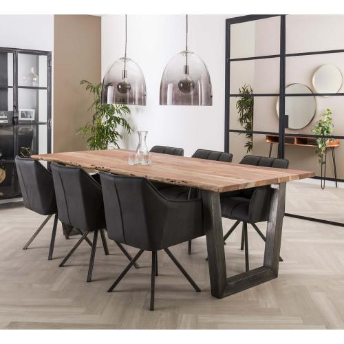 Esstisch Phasis | Akazie massiv | 240/300x100 | verschiedene Größen | Baumstamm | natur