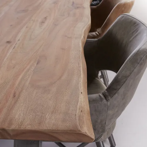 Esstisch Phasis | Akazie massiv | Baumstamm | natur 300x100