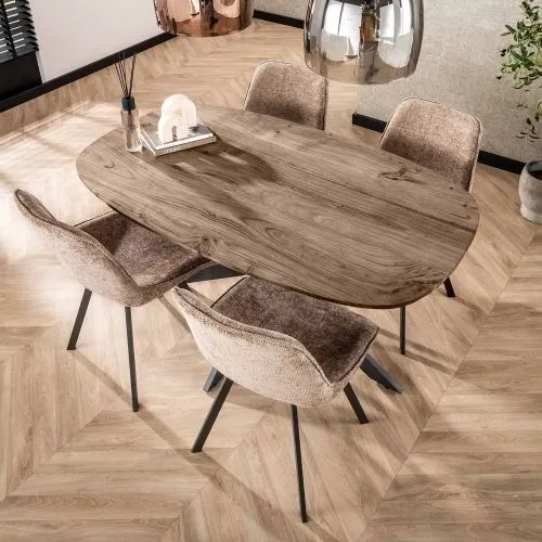 Esstisch Poem | 150/180/215cm | dänisch oval | Akazie massiv | braun | verschiedene Größen
