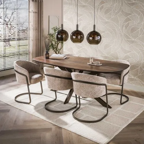 Esstisch Poem | 150/180/215cm | dänisch oval | Akazie massiv | braun | verschiedene Größen