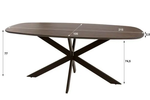 Esstisch Poem | 150/180/215cm | dänisch oval | Akazie massiv | braun | verschiedene Größen