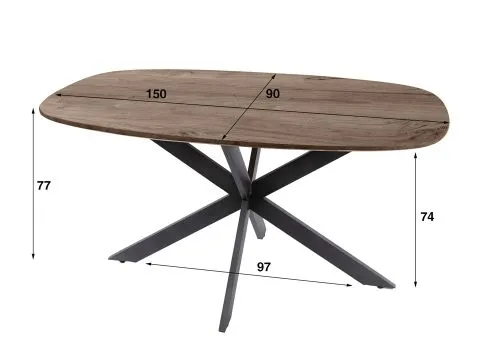 Esstisch Poem | 150/180/215cm | dänisch oval | Akazie massiv | braun | verschiedene Größen