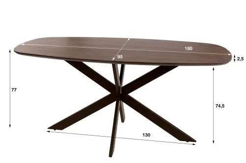 Esstisch Poem | 150/180/215cm | dänisch oval | Akazie massiv | braun | verschiedene Größen