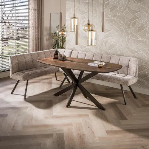 Esstisch Poem | 150/180/215cm | dänisch oval | Akazie massiv | braun | verschiedene Größen