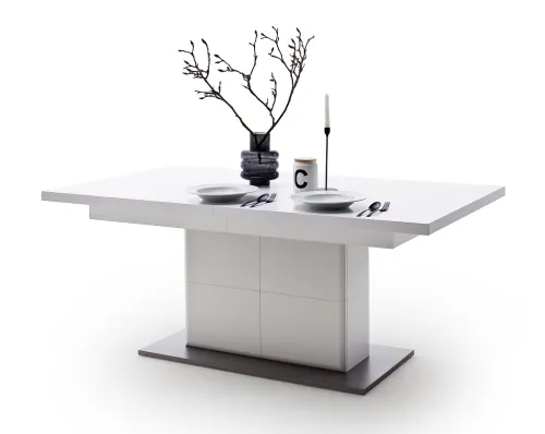 Esstisch Säulentisch Amora | ausziehbar | 180(280)x100 | weiß matt