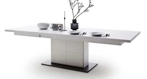 Esstisch Säulentisch Amora | ausziehbar | 180(280)x100 | weiß matt