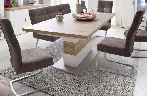 Esstisch Säulentisch Brixen | ausziehbar | Pinie Aurelio / Grandson Oak | 180(280) x 100