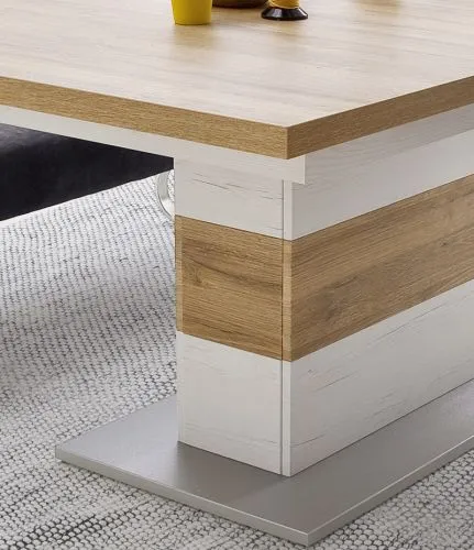 Esstisch Säulentisch Brixen, ausziehbar auf 280 cm, Landhausstil, Ausziehbare Tischplatte über Säulenfuß mit Querstreben – Ansicht 5
