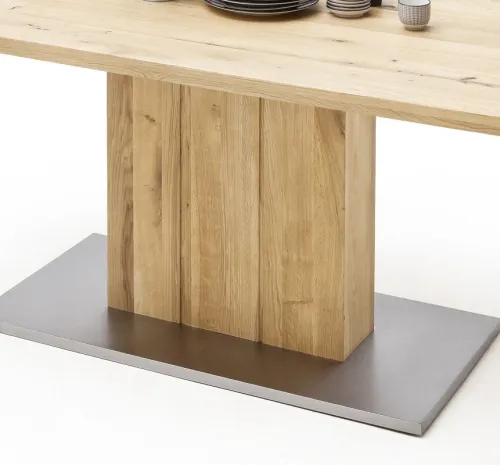 Esstisch Säulentisch Greta | Balkeneiche massiv | 180 x 90 cm