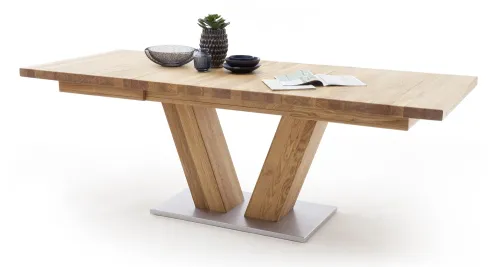 Esstisch Säulentisch Managua ausziehbar | Wildeiche massiv | 140/180 | verschiedene Größen