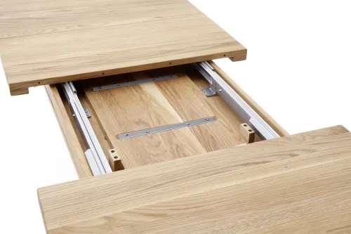 Esstisch Säulentisch Managua Bootsform ausziehbar | Eiche Bianco massiv | 140/180 | verschiedene Größen