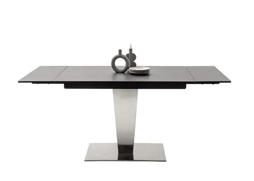 Esstisch Säulentisch Pesaro | anthrazit / Edelstahl | ausziehbar | 120(180) x 80