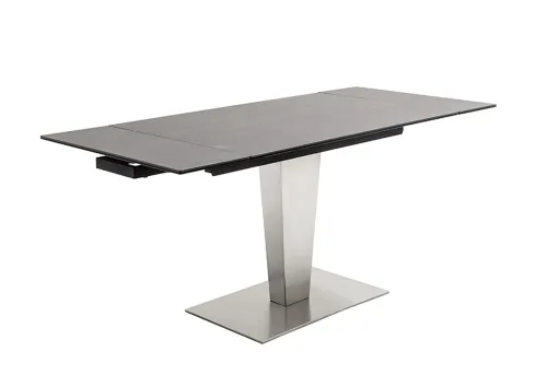 Esstisch Säulentisch Pesaro | anthrazit / Edelstahl | ausziehbar | 120(180) x 80