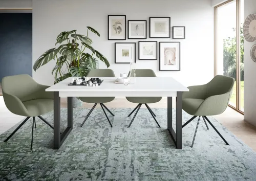 Esstisch Seattle | ausziehbar | weiß / grau | 150(190)x80